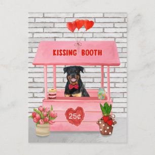 Carte Postale Rottweiler Chien Valentine's Day Kissing Booth
