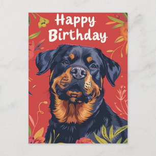 Carte Postale Rottweiler Joyeux anniversaire