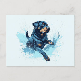 Carte Postale Rottweiler Sports d'eau