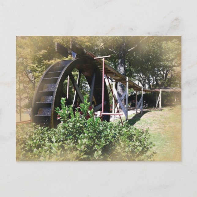 Carte Postale Roue à eau du village de Har-Ber (Devant)