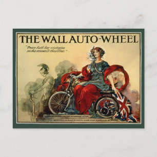 Carte postale : Roue auto murale