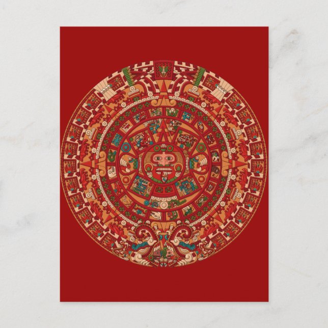 Carte Postale Roue calendrier maya / (aztèque) (Devant)