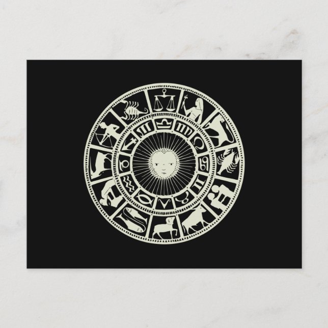 Carte Postale Roue céleste Zodiaque (Devant)