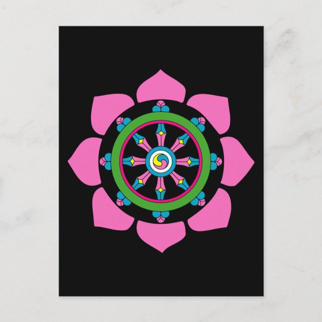 Carte Postale Roue de Dharma (Devant)