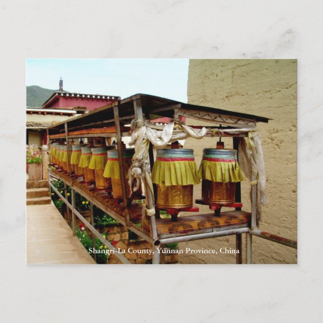 Carte Postale Roue de prière, Comté de Shangri-La, Yunnan, Chine (Devant)