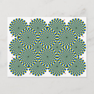 Carte Postale Roue de tournage Illusion optique Cercle spiral ve