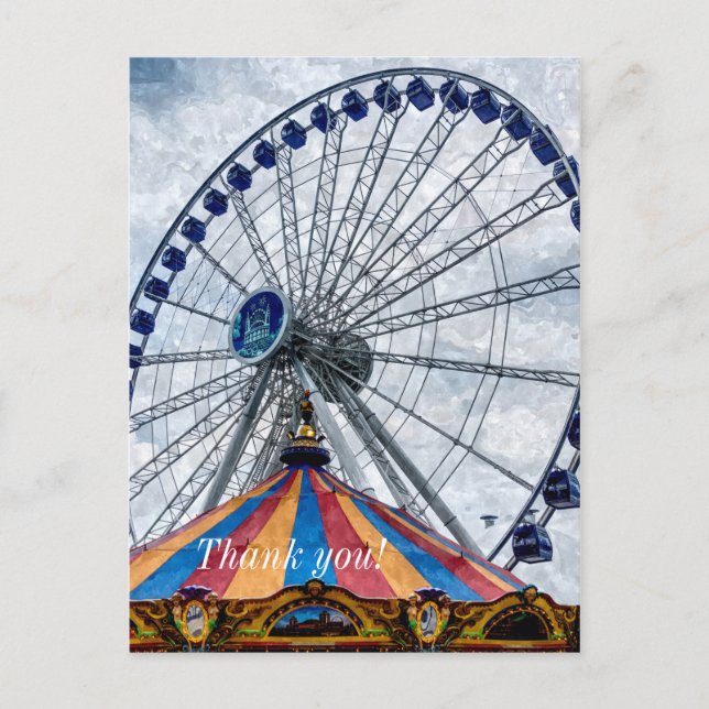 Carte Postale Roue panoramique de Navy Pier Merci (Devant)