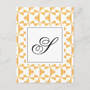 Carte Postale Roues de Citrouille initial personnalisées