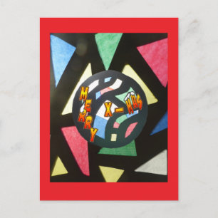 Carte postale rouge à bille du Motif en verre