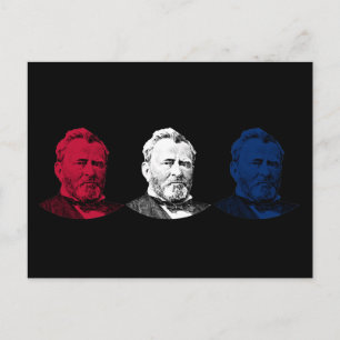 Carte Postale Rouge, blanc et bleu — US Grant