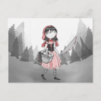 Carte postale rouge Bloody Lil