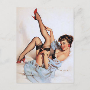 Carte Postale Rouge Chaussures Pin Up