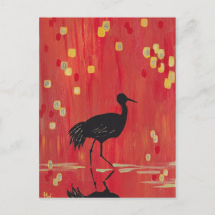 CARTE POSTALE ROUGE CRANE