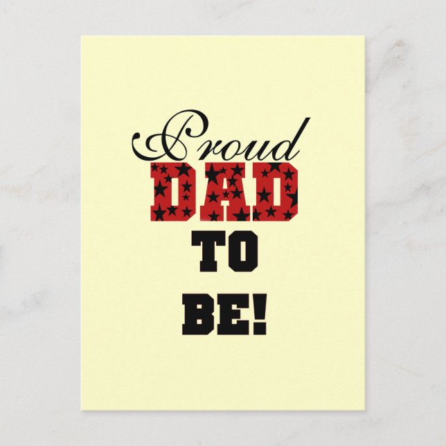 Carte Postale Rouge et Noir Fier Papa d'être tshirts et cadeaux (Devant)