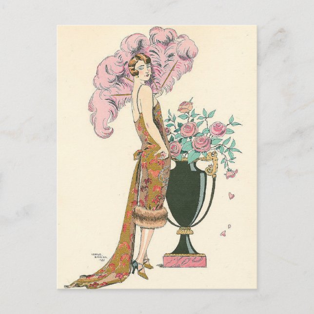 Carte Postale Rouge et or par George Barbier (Devant)