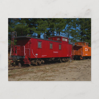 Carte postale Rouge et orange Caboose