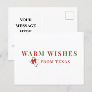 Carte Postale Rouge et Vert Warm Warm Warm Warm Wars from Texas