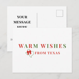 Carte Postale Rouge et Vert Warm Warm Warm Warm Wars from Texas