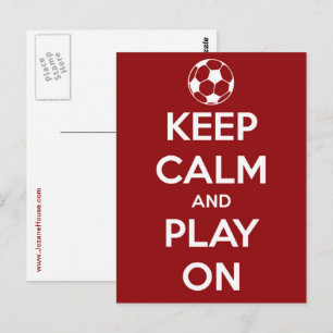 Carte postale rouge 'Gardez votre calme et continu