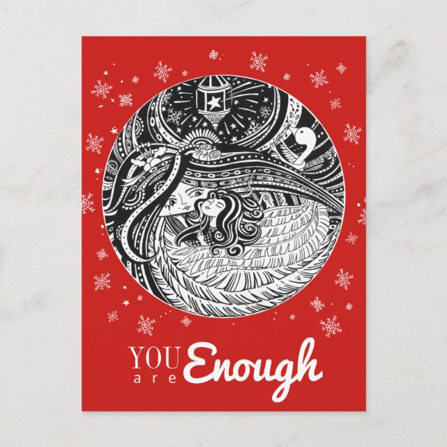 Carte postale rouge Little Match Girl Angel Red (Devant)