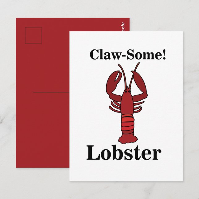 Carte Postale Rouge Maine Homard Fruits de mer (Devant / Derrière)