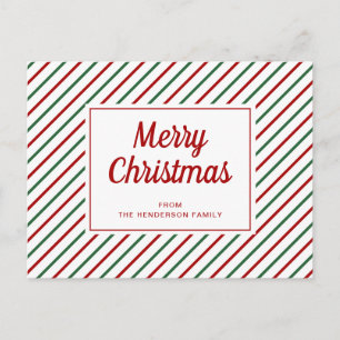 Carte Postale Rouge Moderne Et Vert Grandes Tailles Joyeux Noël