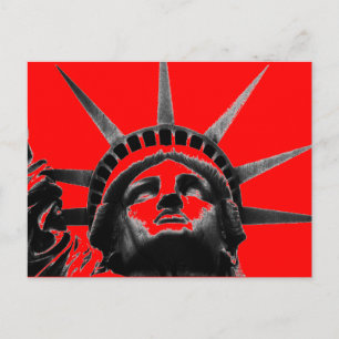 Carte postale Rouge noir blanc Statue de Liberty P