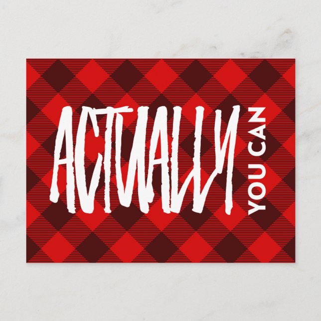 Carte Postale Rouge Plaid En Fait Vous Pouvez Encourager Citatio (Devant)