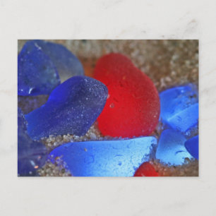 Carte Postale Rouge Rare Et Bleu De Cobalt