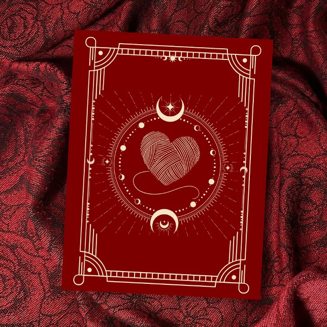 Carte Postale Rouge romance tarot lune (Créateur téléchargé)