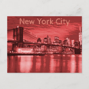 Carte Postale Rouge Skyline de New York