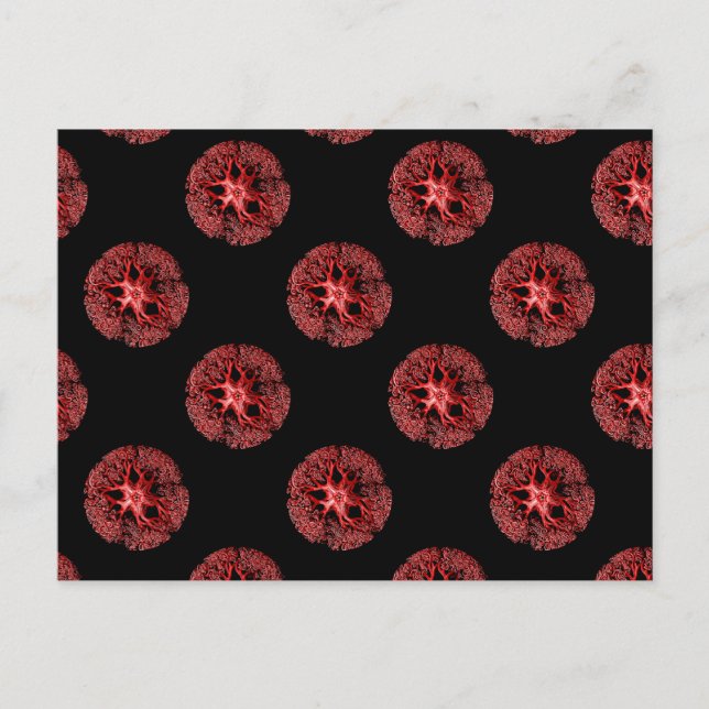 Carte Postale Rouge sur le détail du Tentacle noir (Devant)