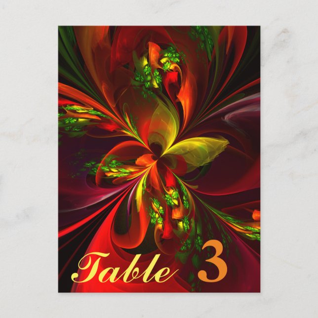 Carte Postale Rouge vert moderne Floral Abstrait Art Motif #05 (Devant)