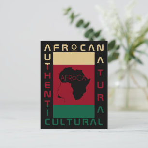 Carte Postale rouge vert noir AFRoCA Afro Afrique Patrimoine Noi