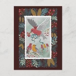 Carte postale rouge Winter Earth Song Crimson