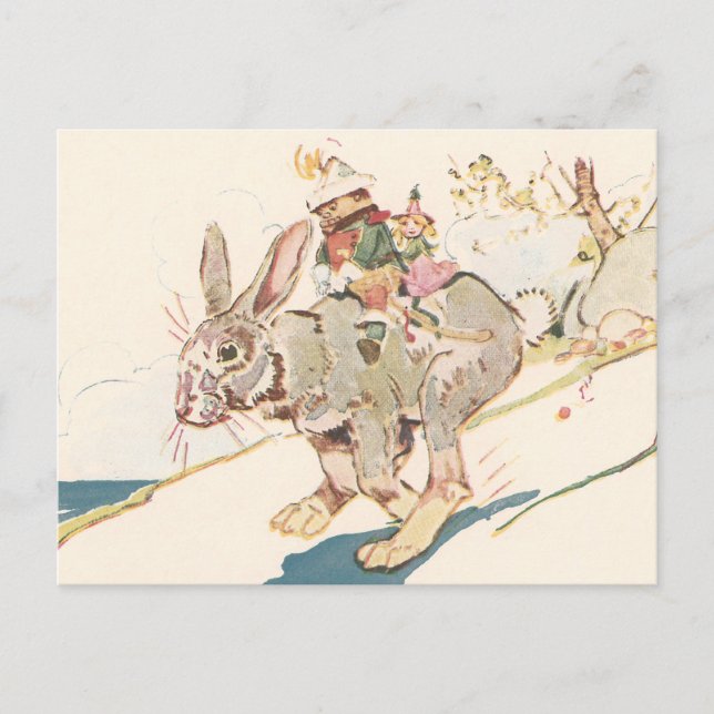Carte Postale Roulement de lièvre de raquettes (Devant)