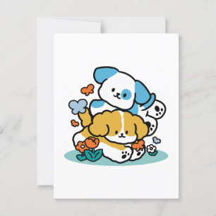 Carte Postale Rouler En Mai Comme De Joyeux Pups - Mignonne Chie