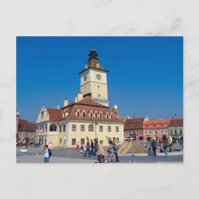 Carte Postale Roumanie, Brasov,  Place principale de la ville (Devant)