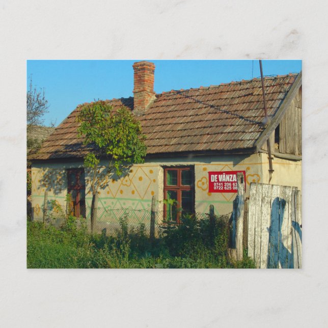 Carte Postale Roumanie, maison de village à vendre (Devant)