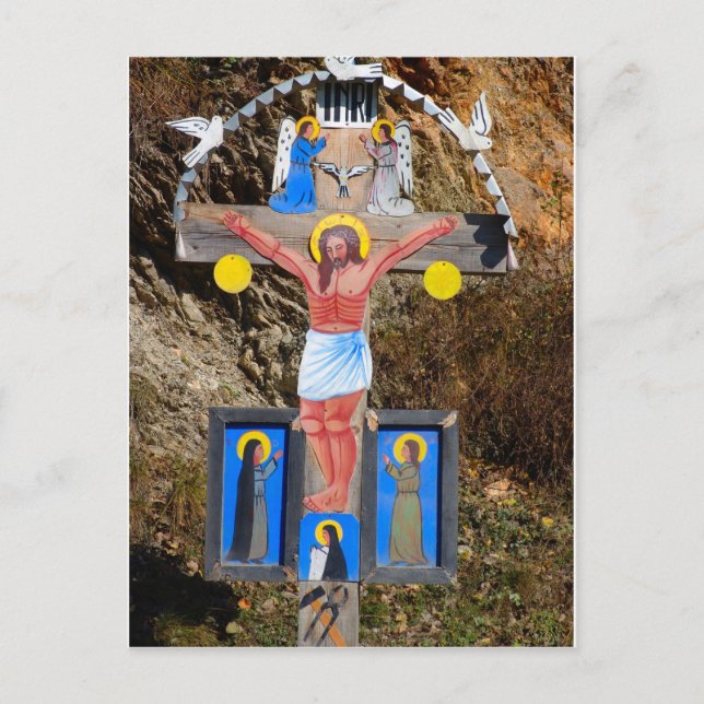Carte Postale Roumanie, Moldavie, Wayside calvaire shrine (Devant)