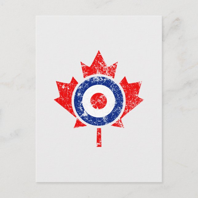 Carte Postale Roundel Feuille d'érable canadien Grunge Mod CANAD (Devant)