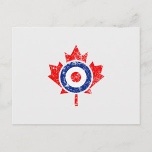 Carte Postale Roundel Feuille d'érable canadien Grunge Mod CANAD
