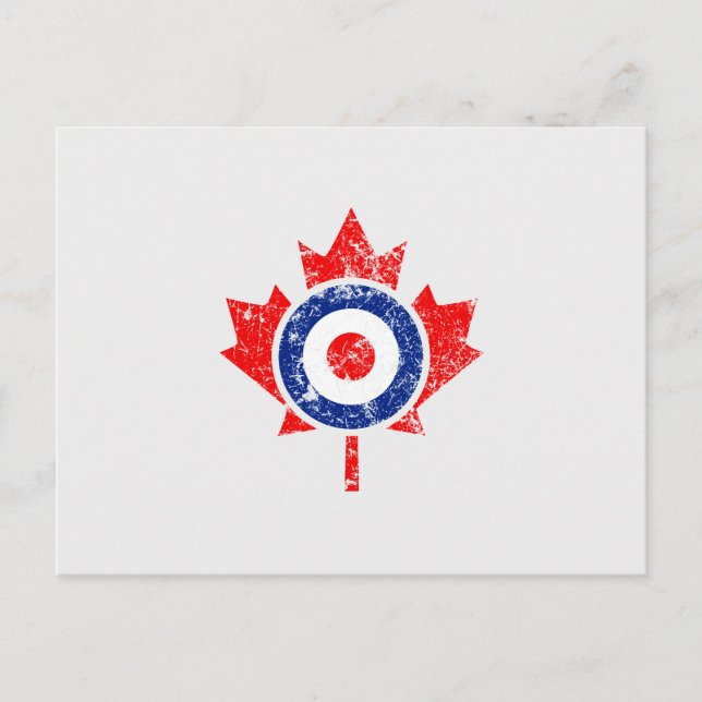 Carte Postale Roundel Feuille d'érable canadien Grunge Mod CANAD (Devant)
