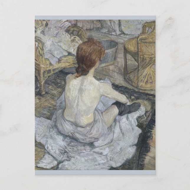 Carte Postale Rousse La Toilette par Henri de Toulouse-Lautrec (Devant)