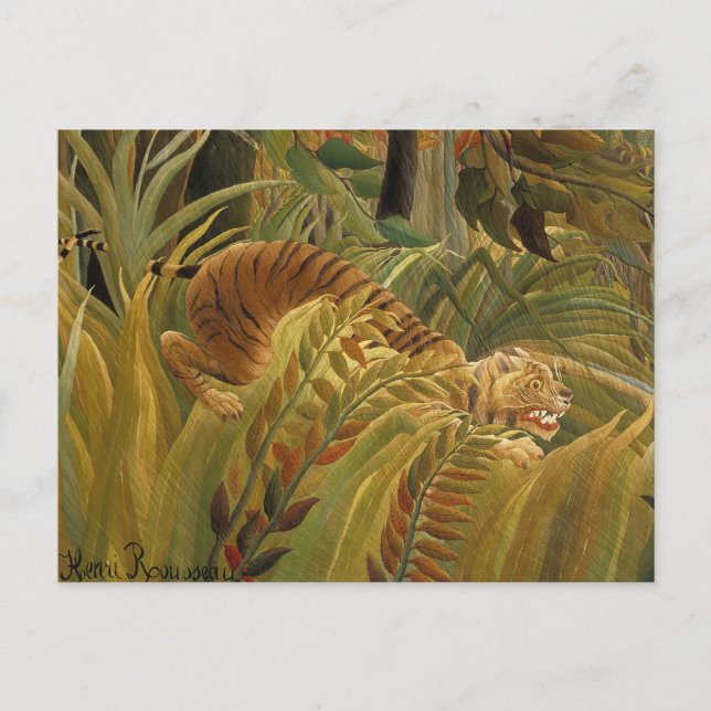 Carte Postale Rousseau Jungle Tropical Tiger Art (Devant)