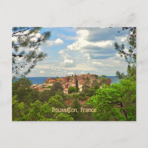 Carte Postale Roussillon, France, Belle ville sur colline