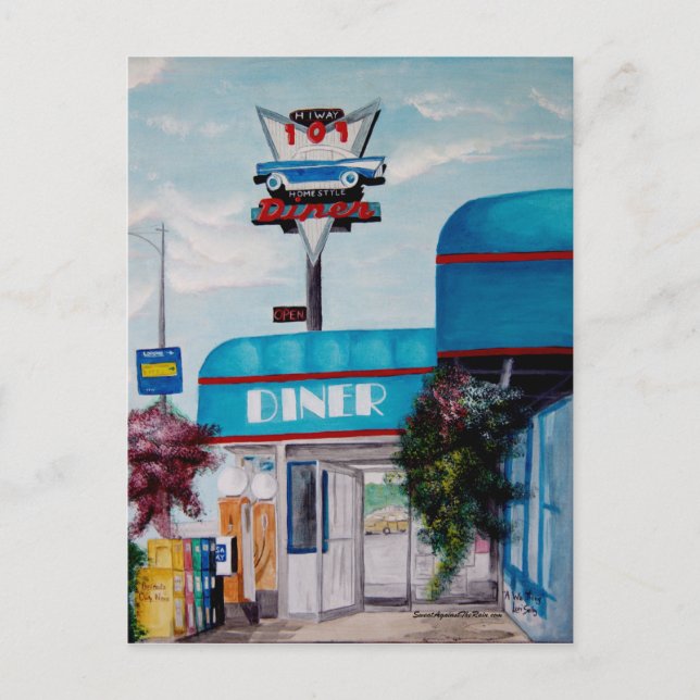 Carte Postale Route 101 Diner (Devant)