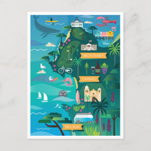 Carte postale Route 1 Californie