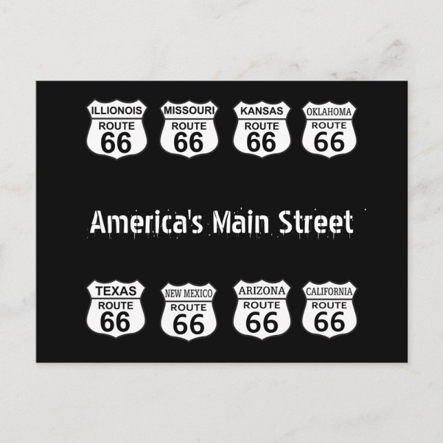 Carte Postale Route 66 (Devant)