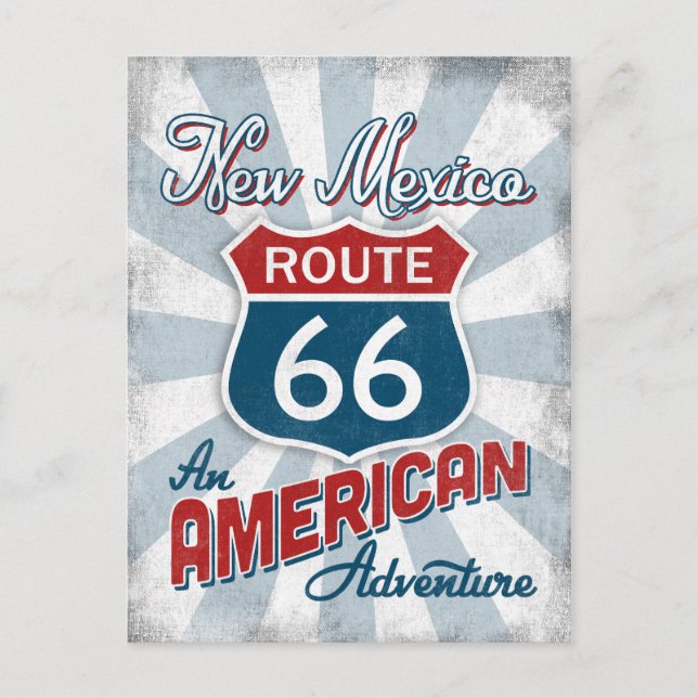 Carte Postale Route 66 Amérique Vintage (Devant)